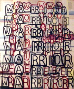Graham Gillmore, Warrior / Worrier, 2005, cm 182 x 152, acrilico su carta intelata