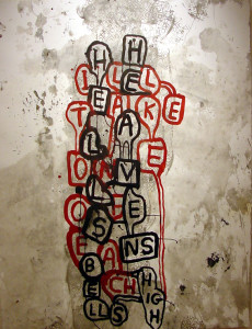 Graham Gillmore, Jesus Hates Me, 2004, cm 126,5 x 97, acrilico su carta intelata