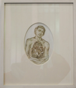 Cornelia Badelita, Anatomy of a man, 2014, cm 35,5 x 41, punta d'argento su tela